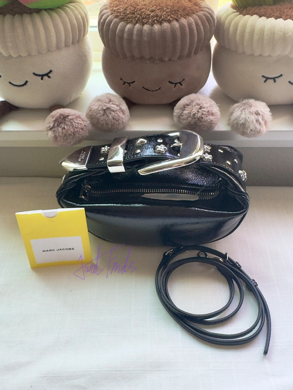 New with Nordstrom Tag 🪩 Marc Jacobs The Crinkle Patent Black Party Bag
